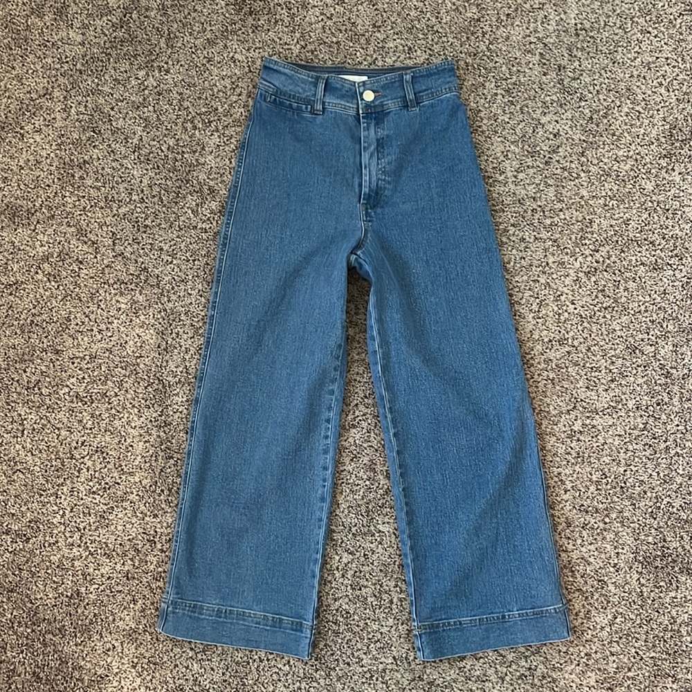 High Rise Sailor Marine Jeans Wide Leg